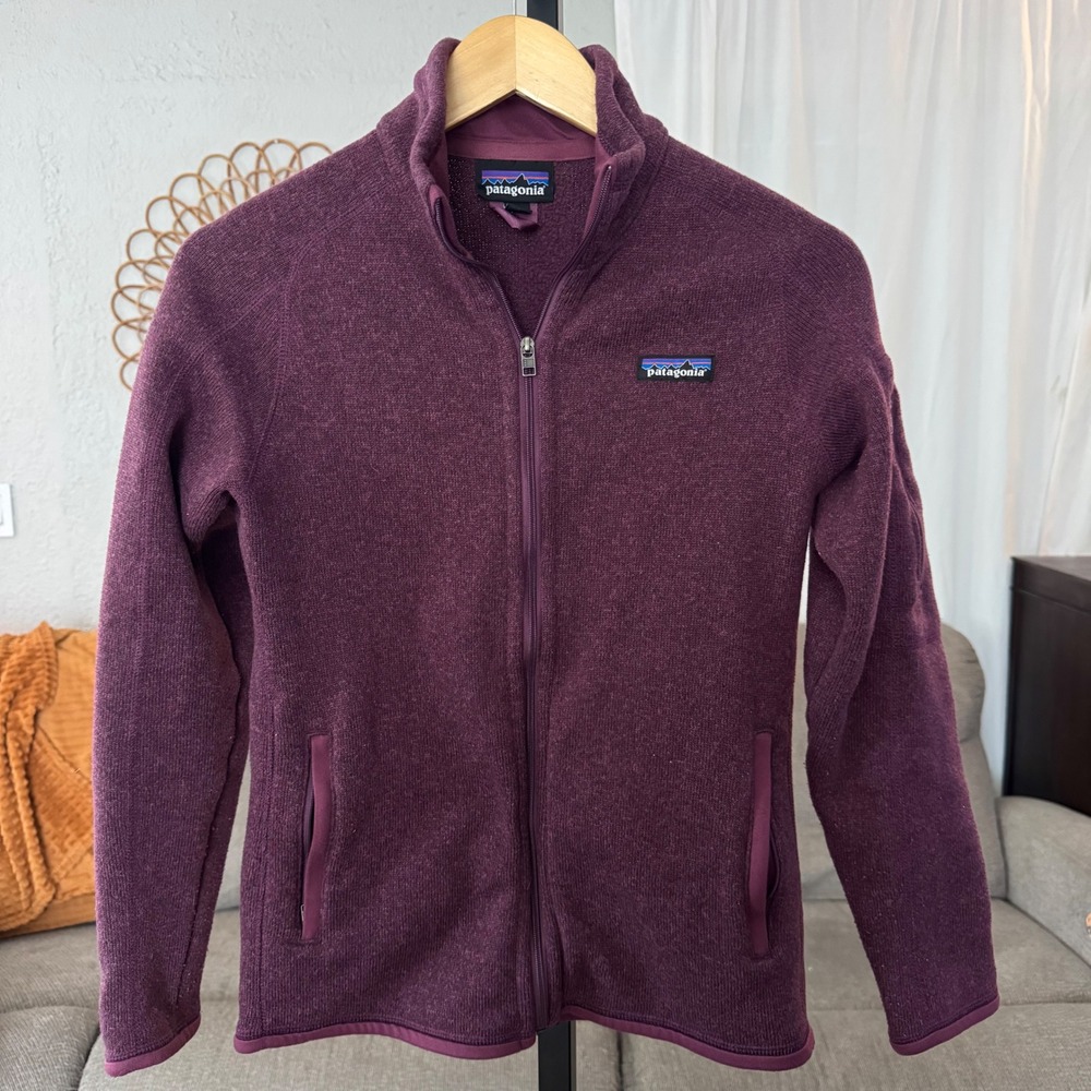 Patagonia Womens Full Zip Jacket Small Purple Knit Fleece